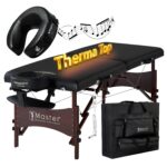 Mesa de Masaje Master Massage Roma Therma Top 30 Pulgadas con Cojín de Sonido y Reposacabezas Negro