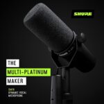 Micrófono Shure SM7B con Interfaz Shure MVX2U Conectividad XLR a USB Patrón Polar Unidireccional Color Negro