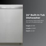 Kenmore Lavavajillas integrado de 24 pulgadas – Tina silenciosa con detección de suciedad turboDry, fugas y SmartWash –