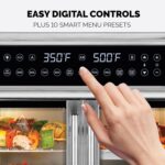 Kalorik Horno freidora de aire serie MAXX Trio Flex de 26 cuartos de galón con controles digitales Puerta de fácil visió