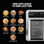 Kalorik Horno freidora de aire serie MAXX Trio Flex de 26 cuartos de galón con controles digitales Puerta de fácil visió