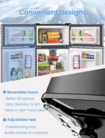 NAFORT Mini refrigerador con congelador de 3.2 pies cúbicos, refrigerador congelador de 2 puertas con puerta reversible,