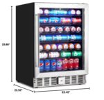 Towallmark Refrigerador de bebidas, refrigerador de bebidas de 5.1 pies cúbicos | Capacidad de 166 latas, enfriador de b