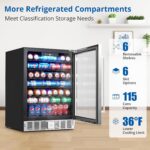 Towallmark Refrigerador de bebidas, refrigerador de bebidas de 5.1 pies cúbicos | Capacidad de 166 latas, enfriador de b