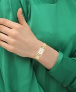 Reloj COACH Cadie Modelo 14504196 para Mujer Dorado Estilo Art Deco Esfera Blanca Plateada Resistente al Agua 30 Metros