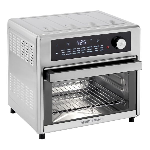 Horno freidora de aire West Bend XL de 26 cuartos con controles digitales, puerta de fácil visualización y 24 programas