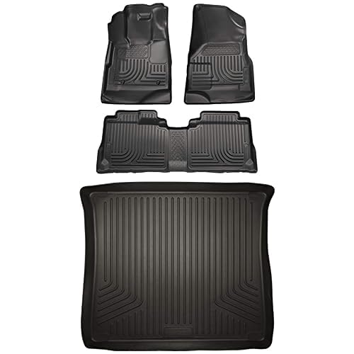 Tapetes Husky Liners WeatherBeater Cadillac SRX 2010 2016 Delanteros y Segunda Fila Revestimiento de Carga Negro 4 Pieza