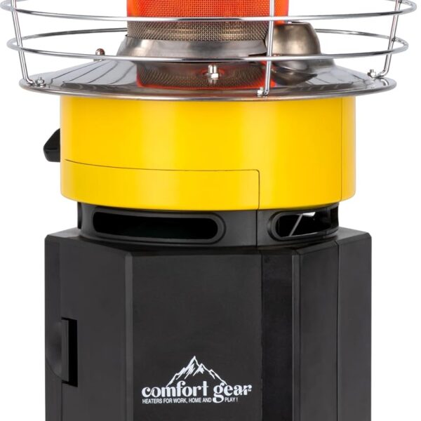 Calentador de Propano Radiante Portátil Comfort Gear PPH360-10 10000 BTU 360 Grados Amarillo Negro