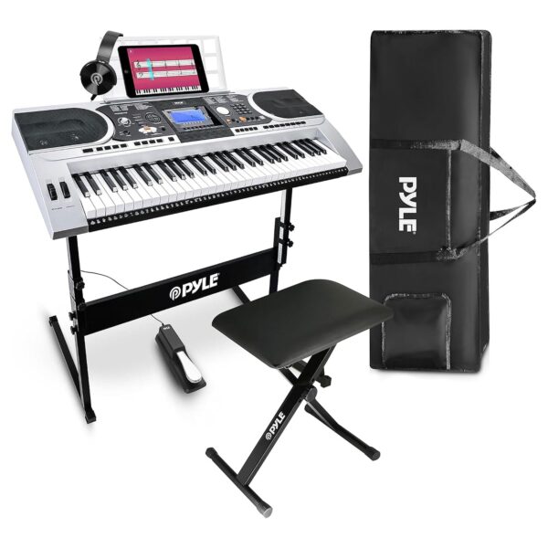Teclado de piano Pyle, instrumento musical eléctrico, teclado de música portátil de tamaño completo, teclado de piano de