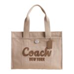 Bolso Tote Coach Cargo 42 CP163 Mezcla de Algodón Oscuro Natural Natural