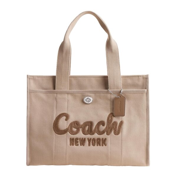 Bolso Tote Coach Cargo 42 CP163 Mezcla de Algodón Oscuro Natural Natural