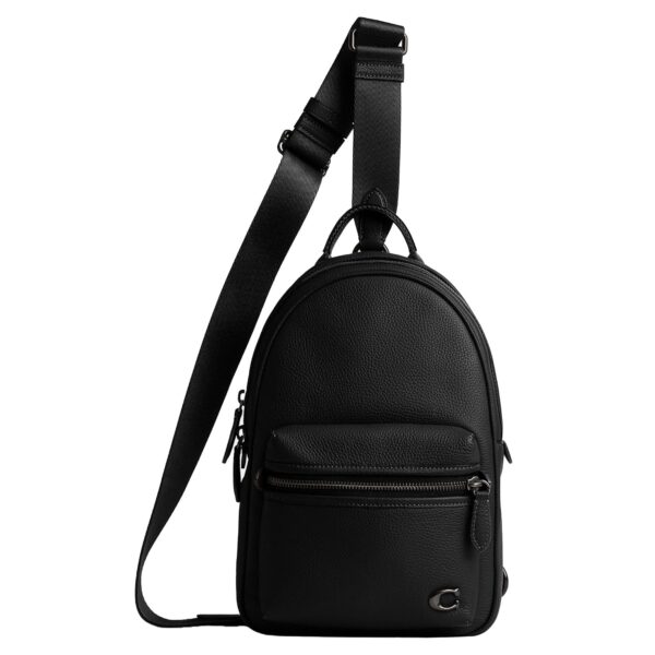 Bolso Cruzado Coach Charter Pack CP162 Cuero Guijarro Negro Hombre