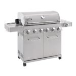 Parrilla de Gas Propano Monument Grills 77352 Acero Inoxidable 6 Quemadores 84000 BTU con Kit de Asador y Quemador Later