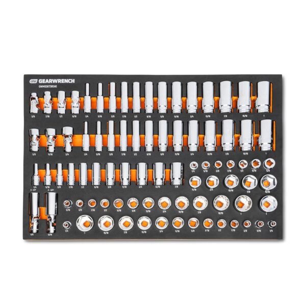Juego de Llaves Maestras GEARWRENCH GWMSSKT38SAE SAE de 3/8 Pulgadas 85 Piezas con Bandeja de Almacenamiento de Espuma