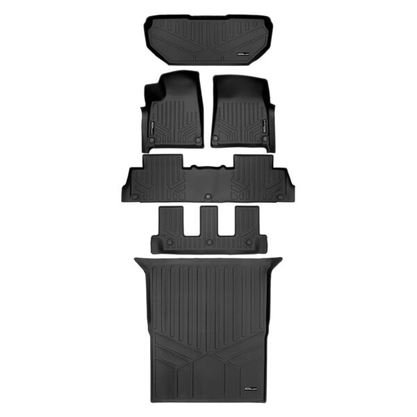 Juego de Forro de Piso SMARTLINER 3 Filas Negro para Rivian R1S 2022-2024 SA0615 B0698 C0698 D0698 F0615