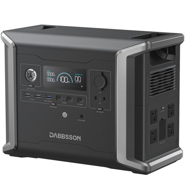 Estación de Energía Portátil Dabbsson DBS1300 1330Wh 4x1200W Salidas de CA Batería LiFePO4 Estado Semisólido EV