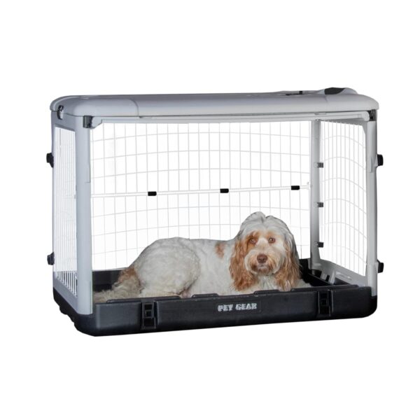 Caja de Acero Pet Gear The Other Door PG5936TEG 4 Puertas Gris Esencial 36.5 x 24.5 x 27.5 Pulgadas con Bandeja Extraíbl