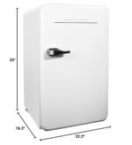 Mini refrigerador retro de 17.5 in. 3.2 cu.ft en blanco, sin congelador