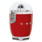 Smeg Exprimidor de cítricos estilo retro de los años 50 con boquilla sin goteo, activación automática y filtrado eficien