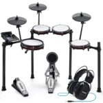 Alesis Nitro Max Kit - Juego de batería eléctrica con almohadillas de malla silenciosas, caja de doble zona de 10 pulgad
