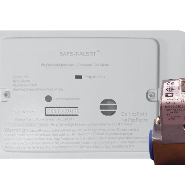 Safe-T-Alert 25-742-R-WT-TR-KIT Alarma combinada de monóxido de carbono/propano con anillo de moldura Cable duro de 12 V