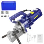 VEVOR Cortador de Barras Eléctrico, Cortador de Barras Eléctrico Hidráulico Portátil de 1700W, Corta hasta 1 Pulgada #8