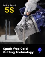 VEVOR Cortador de Barras Eléctrico, Cortador de Barras Eléctrico Hidráulico Portátil de 1700W, Corta hasta 1 Pulgada #8
