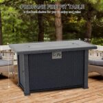 Mesa para Fogata de Propano PioneerWorks Fire Pit Table 44 Inch Rectangular Acero Inoxidable Gris Oscuro 50000 BTU