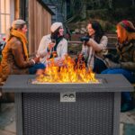Mesa para Fogata de Propano PioneerWorks Fire Pit Table 44 Inch Rectangular Acero Inoxidable Gris Oscuro 50000 BTU