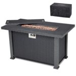 Mesa para Fogata de Propano PioneerWorks Fire Pit Table 44 Inch Rectangular Acero Inoxidable Gris Oscuro 50000 BTU
