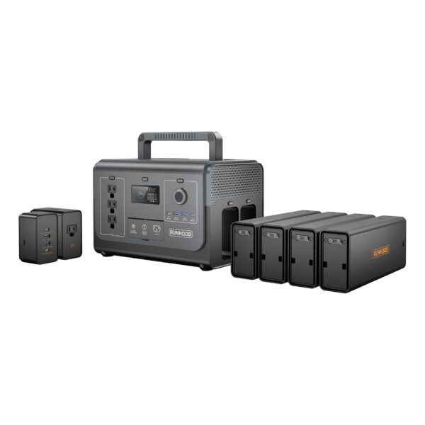 Estación de Energía Portátil RunHood RALLYE 1200 Max 1296 Wh Baterías Intercambiables Salida CA 3 x 1200 W Pico 2400 W