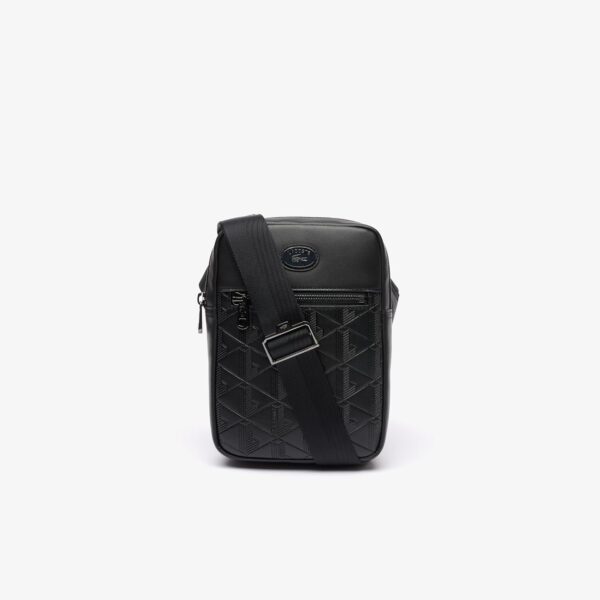 Bolsa de Cámara Lacoste NH4486MR Monograma Negro Correa Ajustable