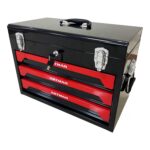 SPOFLYINN Caja de herramientas de metal de 3 cajones con rodamiento de bolas Diapositivas Organizador de pecho de herram