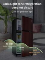 oditton Krib Bling-FLS-80-WOOD - Refrigerador compacto, color de grano de madera