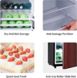 oditton Krib Bling-FLS-80-WOOD - Refrigerador compacto, color de grano de madera