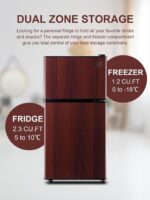 oditton Krib Bling-FLS-80-WOOD - Refrigerador compacto, color de grano de madera
