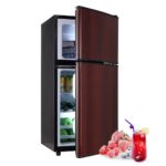 oditton Krib Bling-FLS-80-WOOD Refrigerador compacto, color de grano de madera