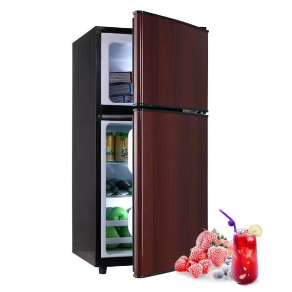oditton Krib Bling-FLS-80-WOOD Refrigerador compacto, color de grano de madera