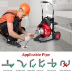 Máquina limpiadora de drenaje de 100 pies x 3/8 pulgadas, taladro de drenaje eléctrico profesional para tubos de 1 a 4 p