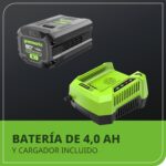 Cortacésped Inalámbrico Autopropulsado Greenworks MO80L416 80V 21 Pulgadas Motor Sin Escobillas Batería 4.0 Ah