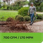 Soplador de Hojas Inalámbrico Greenworks BL80L2515 80V 700 CFM 170 MPH Sin Escobillas