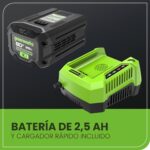 Soplador de Hojas Inalámbrico Greenworks BL80L2515 80V 700 CFM 170 MPH Sin Escobillas