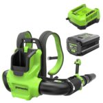 Soplador de Hojas de Mochila Greenworks BPB80L411 80V 750 CFM con Batería de 4.0 Ah y Cargador Incluidos
