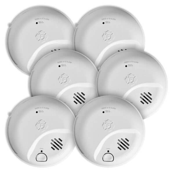 First Alert SMICO100-AC Alarma de combinación cableada de interconexión para humo y monóxido de carbono con respaldo de