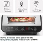 CHEFMAN Horno de pizza para interiores – Hace pizzas de 12 pulgadas en minutos, calienta hasta 800 °F – Máquina de pizza
