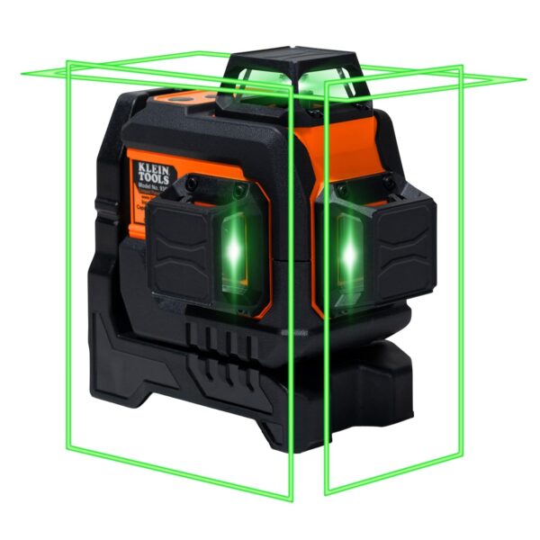Klein Tools Nivel láser autonivelante compacto 93CPLG, planos láser de 360 grados de línea cruzada verde brillante, clas