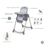 Silla Alta Maxi-Cosi Minla 6 en 1 Pizarra Clásica Tela EcoCare 9 Alturas 5 Reclinaciones