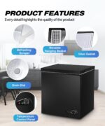 Congelador de Pecho 7.0 Pies Cúbicos Congeladores de Pecho Compactos con Termostato de 7 Configuraciones Ajustables Cong