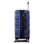 FridayParts Juego de Equipaje PP310829AAM 3 Piezas ABS Expandible 20 24 28 Pulgadas Azul Marino con Bloqueo TSA
