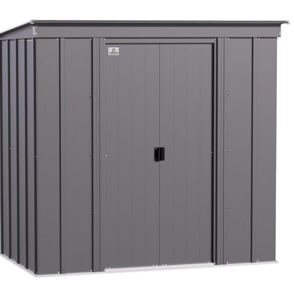 Cobertizo de Almacenamiento de Acero Arrow CLP64CCDSP 6 x 4 Pies Gris